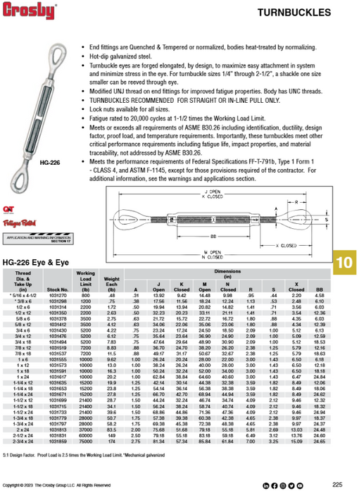 HG-226 Eye & Eye Turnbuckle