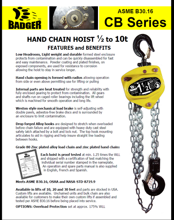 CB Series Hand Chain Hoist