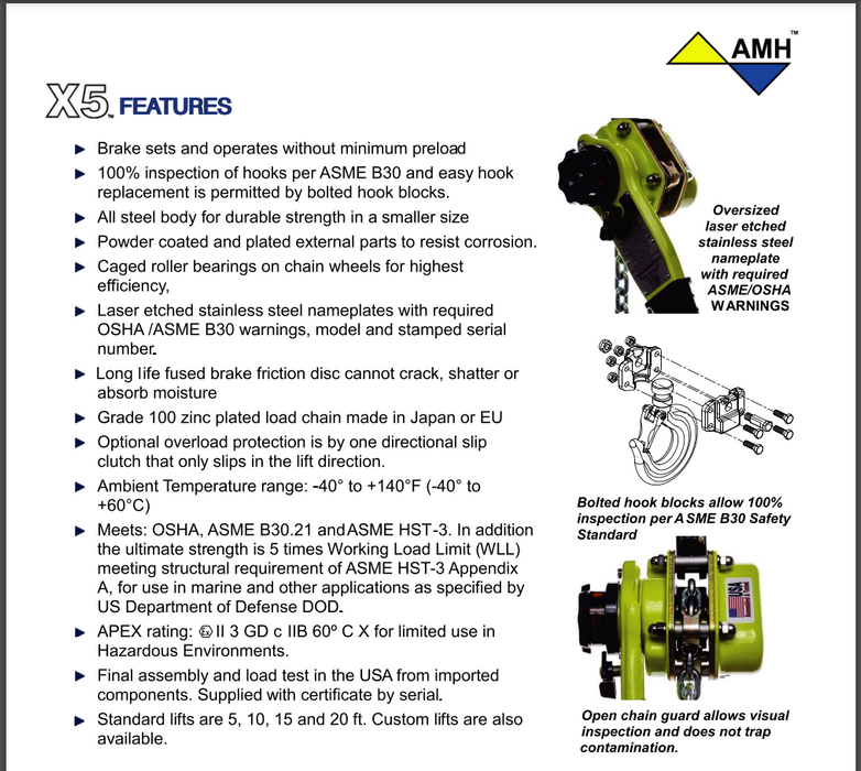 X5 Lever Hoist