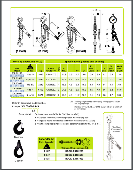 X5 Lever Hoist