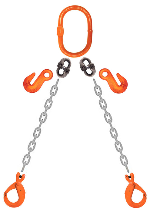 CM Grade 100 DOL 2 Leg Adjustable Type A Chain Sling - Clevlok Latchlok Hook