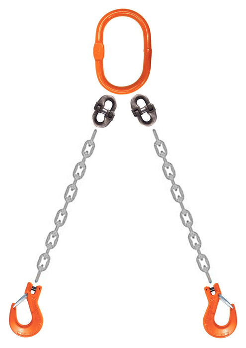 CM Grade 100 DOS 2 Leg Chain Sling - Clevlok Sling Hook