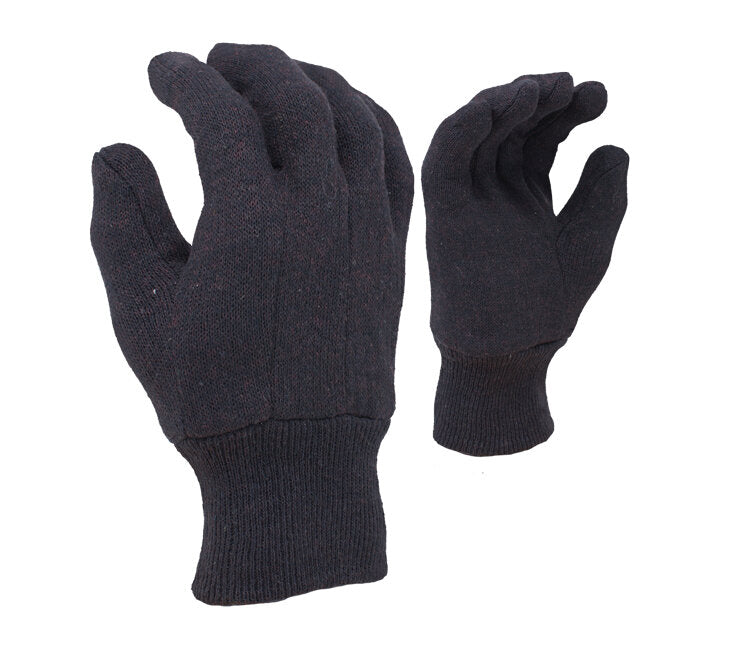 TASK GLOVES - (TSK4001 & TSK4002) Brown Jersey Gloves, Standard Weight, Cotton/Polyester