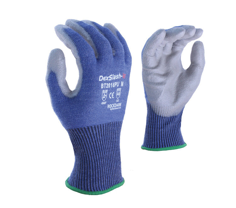 TASK GLOVES - DexSlash - 13 Gauge Gloves, HDPE shell, Light Polyurethane Palm coated, ANSI A6