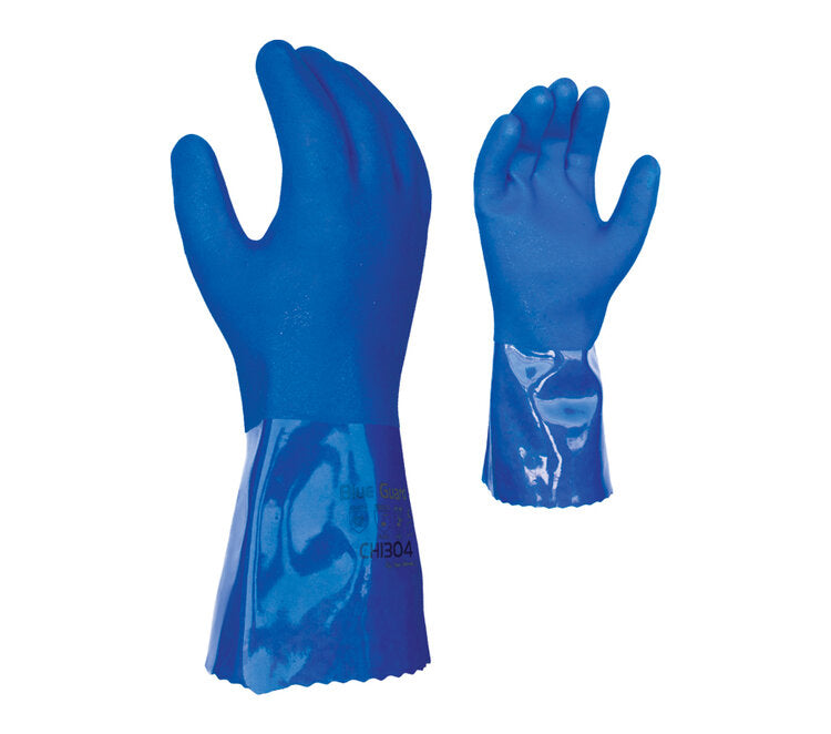 TASK GLOVES - (OTBG1005) Oil Task Gloves - Rough finish, 12" Triple Dipped PVC coating, cotton liner - Quantity 12 Pair