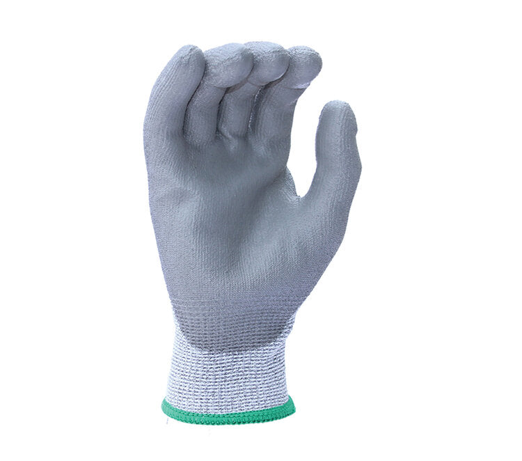 TASK GLOVES - CUTMAN® - 13 Gauge Gray Gloves, HDPE Shell, Gray Polyurethane Palm Coated Gloves, ANSI Cut A2 - Quantity 12 Pair
