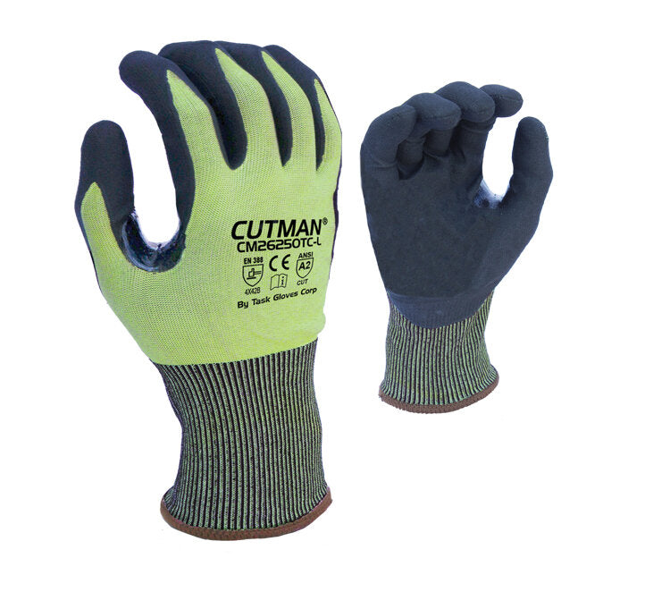 TASK GLOVES - CUTMAN® - 18 Gauge Gloves, HDPE, PU Coated, Touchscreen Compatible - Quantity 12 Pair