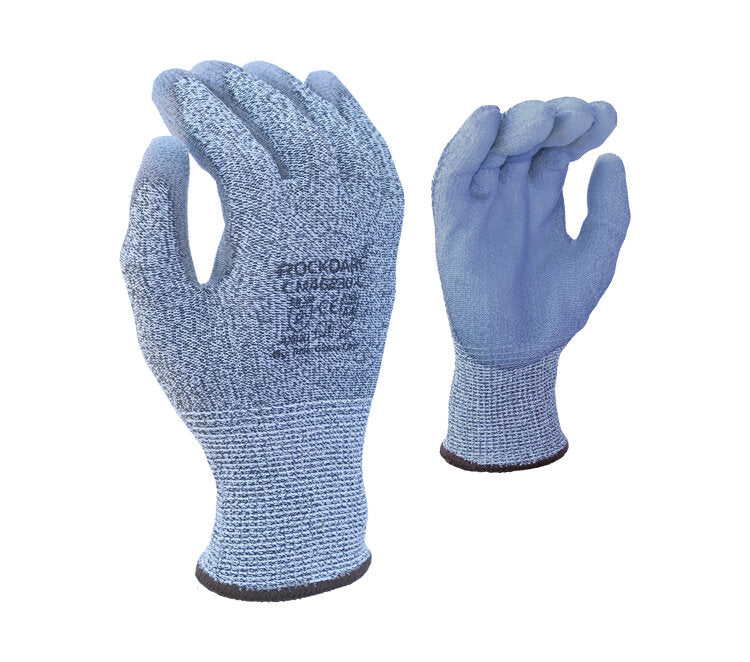 TASK GLOVES - CUTMAN® - 13 Gauge Gray Gloves, HDPE shell, Gray Polyurethane Palm Coated, ANSI A4 - Quantity 12 Pair