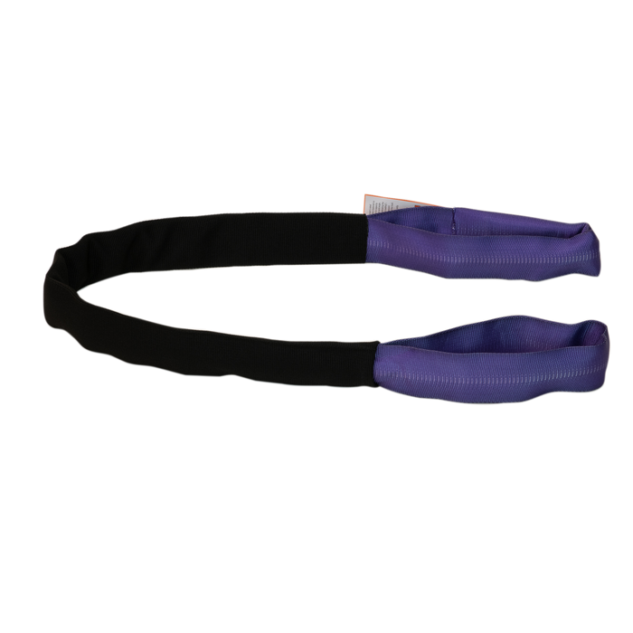 Standard Polyester Round Sling - Purple - Eye & Eye - 2,600 lbs & Purple CM Quick Connect Hook
