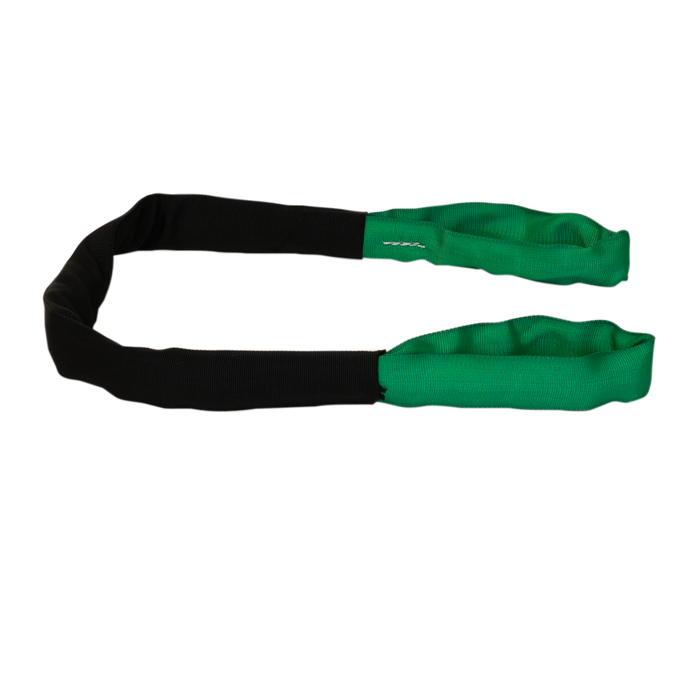 Standard Polyester Round Sling - Green - Eye & Eye - 5,300 lbs & Green CM Quick Connect Hook