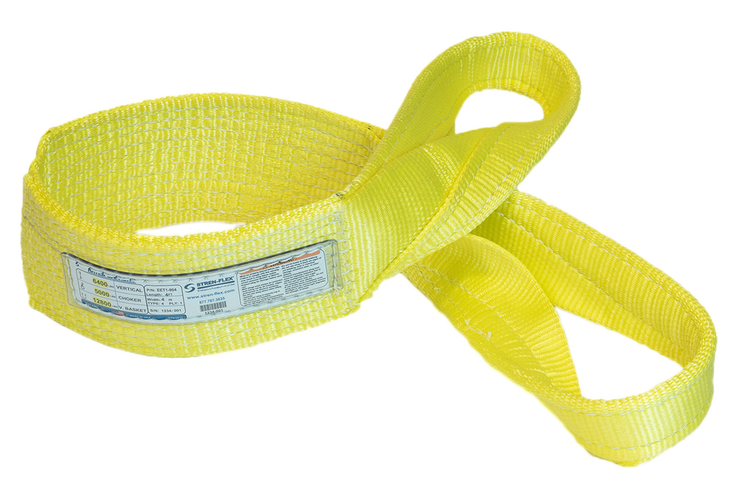 Lifting Web Sling 4-Foot - 2-Ply Polyester, Eye & Eye, Tagged For Towing & Pulling Lifting Sling Strap - Foto 1