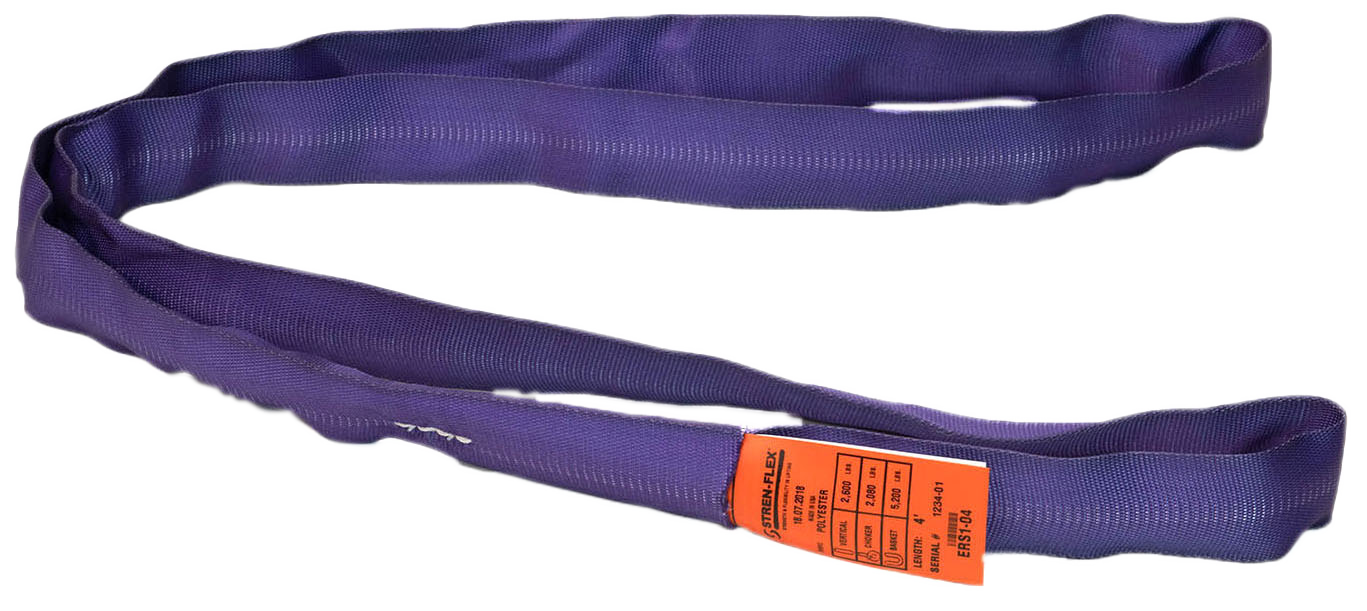 Standard Polyester Round Sling - Purple - Endless - 2,600 lbs & Purple CM Quick Connect Hook