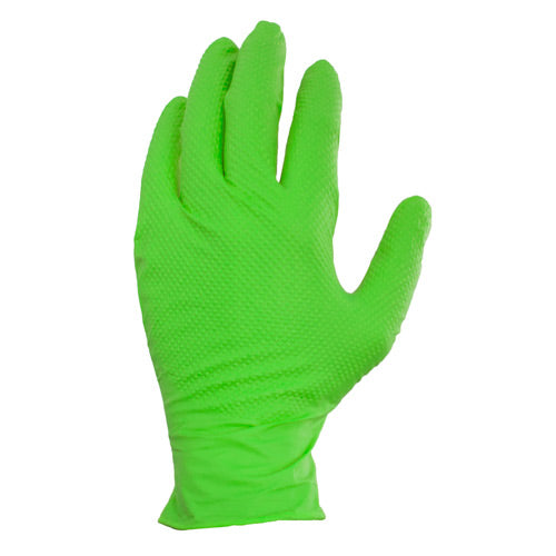 CATCH® ProWorks® Pyramid Grip® Neon Green Nitrile Disposable Gloves Powder Free, 8.5 mil