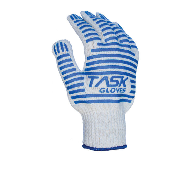 TASK GLOVES - Cotton Atni-Slip Gloves, cotton/polyester inner layer, 2-sided Silicone anti-slip strips - Quantity 5