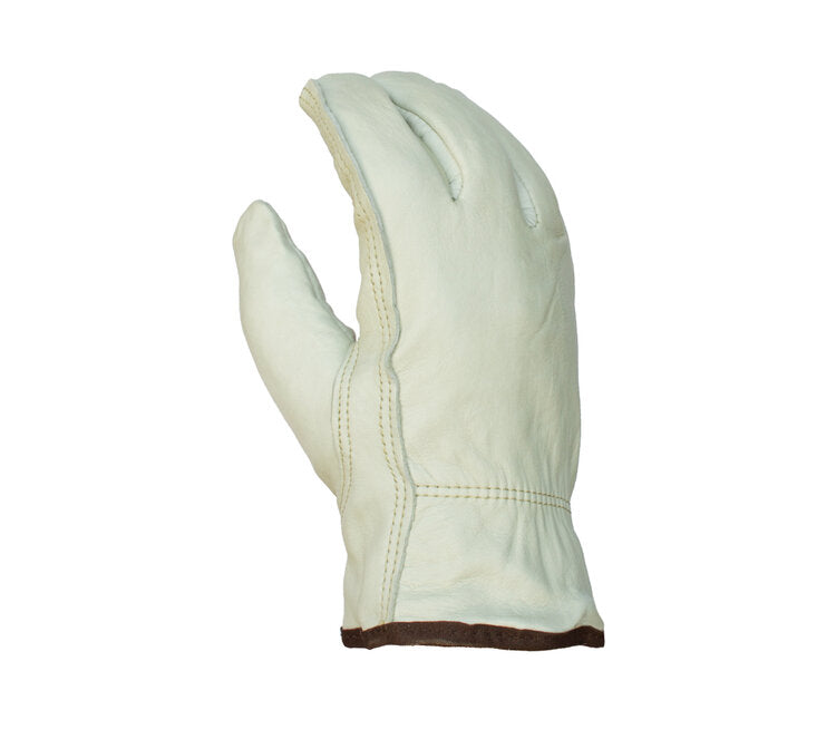 TASK GLOVES - Quality Grain Gloves, Cowhide Leather Driver, Keystone Thumb, Fleece Lined - Quantity 12 Pair
