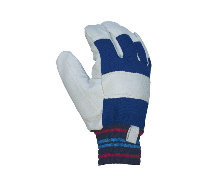 TASK GLOVES - Premium Grain Gloves, Pigskin Double Leather Palm, Canvas back, EVA Foam back padding, Fleece lined, Kevlar thread sewn - Quantity 12 Pair