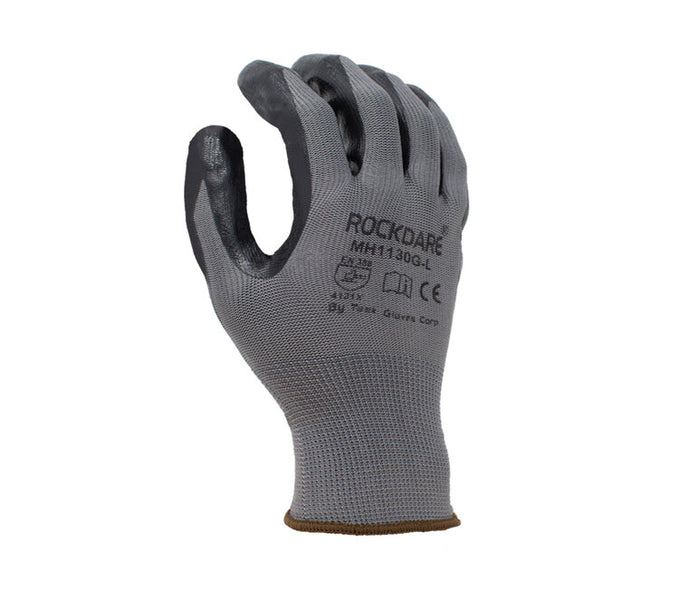 Safety Work Gloves Pu Coated 13 Gauge Polyester Glove With - Temu