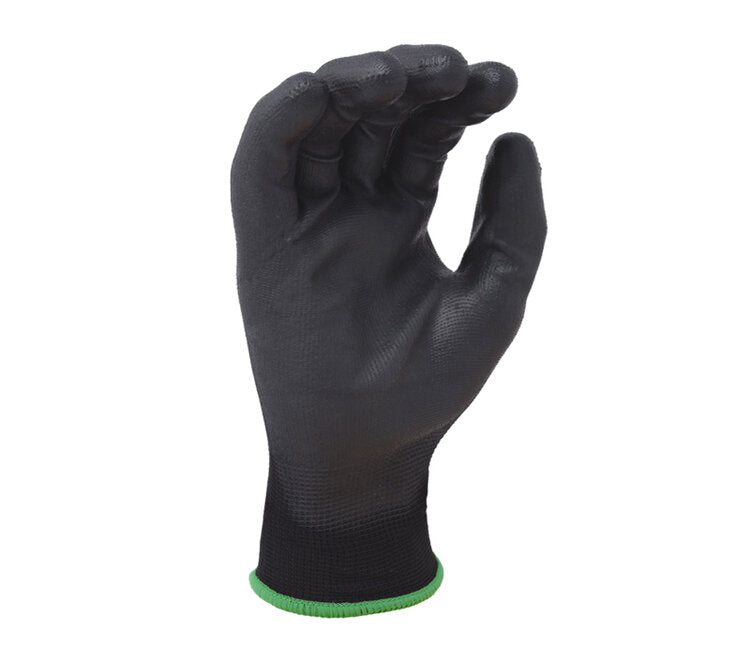 USA 12 Pairs Work Gloves Black Ultra-Thin Safety Polyurethane Coated Nylon  Shell
