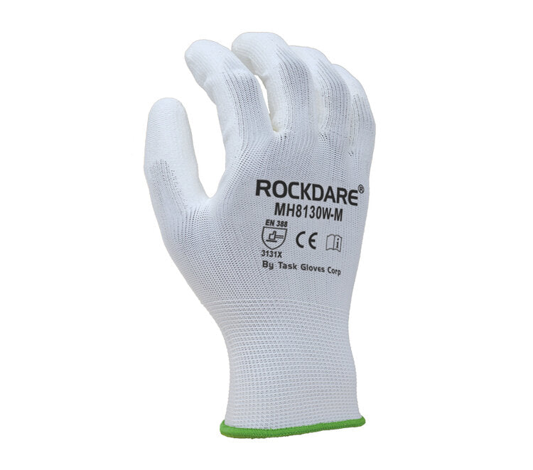 (TSK2002) Task Gloves - Polyurethane White Palm Coated Gloves Xs