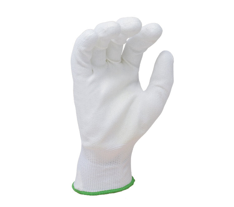 TASK GLOVES - 13 Gauge Black Gloves, Polyester Shell, Black Polyurethane  Palm Coated - Quantity 12 Pair