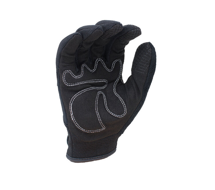 TASK GLOVES - Black Synthetic Leather Gloves, Anti-Vibration Palm - Quantity 12 Pair