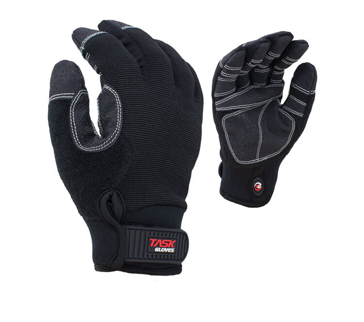 TASK GLOVES - High Performance Synthetic Leather Gloves, Padded Contoured  palm - Quantity 12 Pair