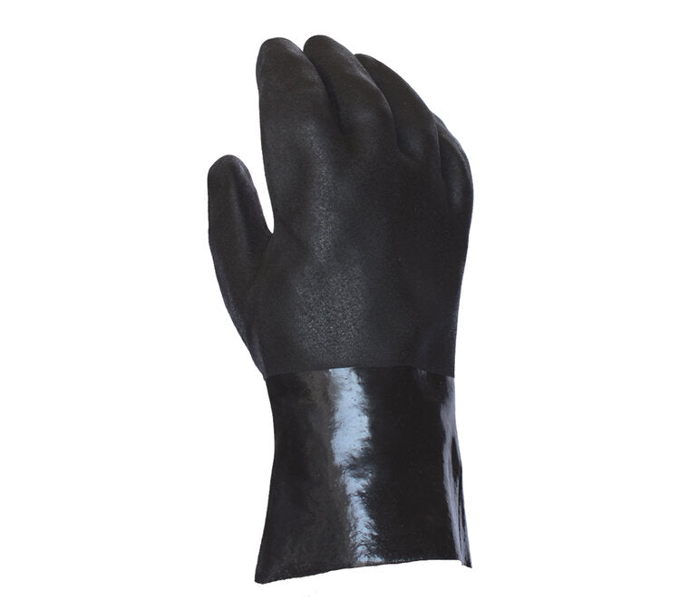 TASK GLOVES - (OT1010) Sandy finish PVC coated supported  Gloves, Double dipped, Jersey lined, 12” gauntlet cuff - Quantity 12 Pair