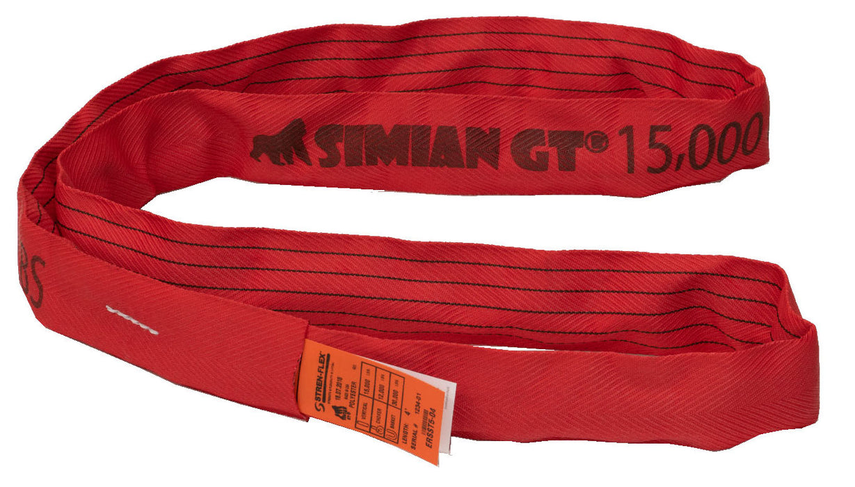 SIMIAN® GT Round Sling - Red - Endless - 15,000 lbs & Red CM Quick Connect Hook