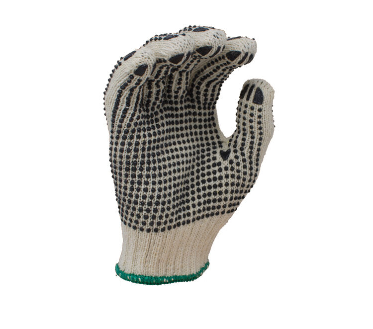 TASK GLOVES - (TSK1007) 7 Gauge Gloves, Economical Cotton/Polyester with 2-sided PVC dots - Quantity 12 Pair