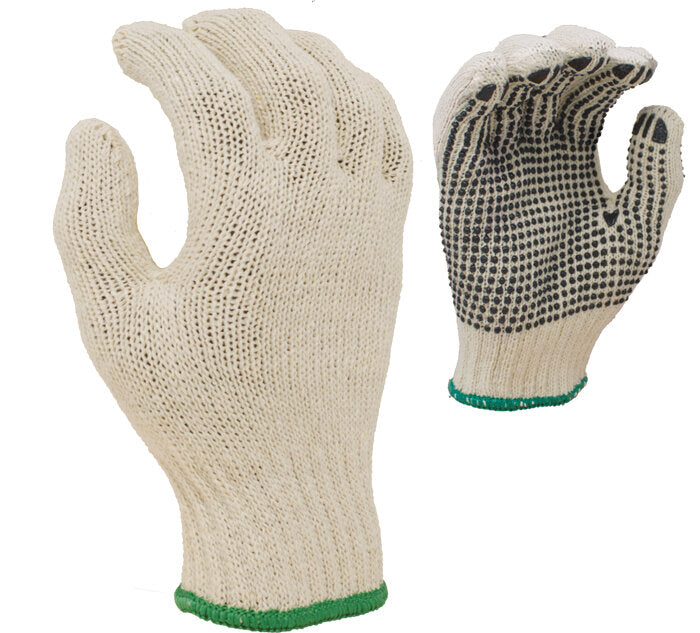 TASK GLOVES - 7 Gauge Gloves, Cotton/Polyester with 1-sided Premium PVC dots, VEND PACK - Quantity 12 Pair
