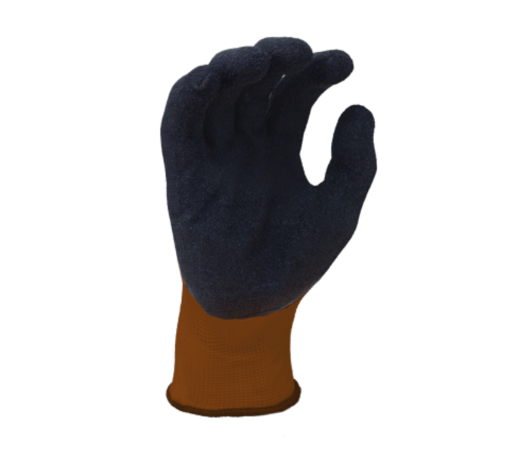TASK GLOVES - 13 Gauge Brown Gloves, Nylon shell, Black Latex palm coa ...