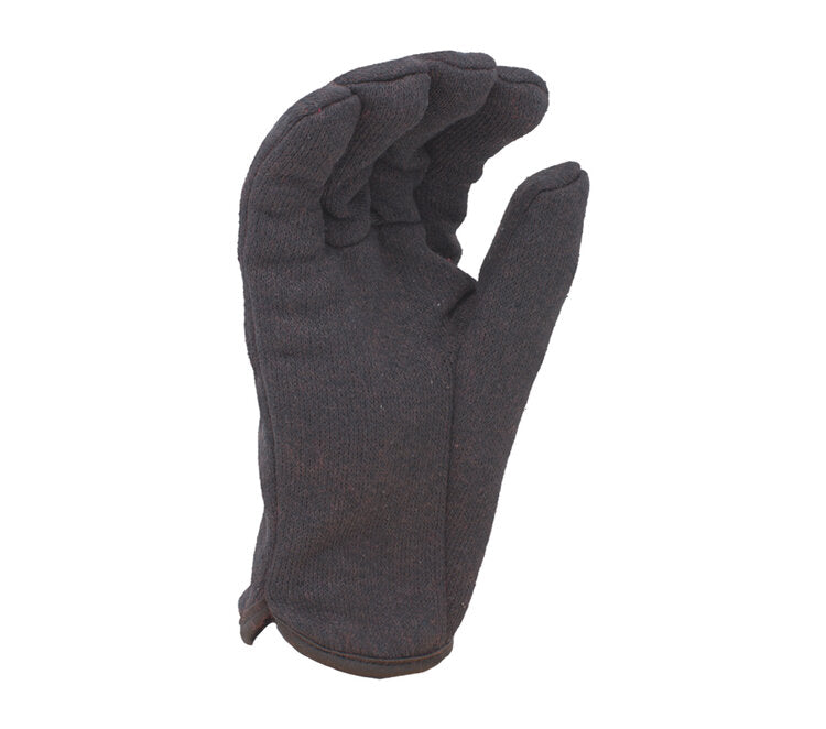 TASK GLOVES - Brown Jersey Gloves with Fleece Lined - Quantity 12 Pair