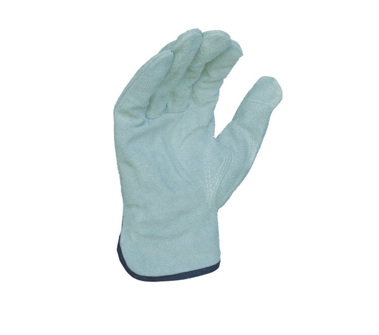 TASK GLOVES - Cow Split Leather Driver, Gray Gloves, Keystone thumb - Quantity 12 Pair
