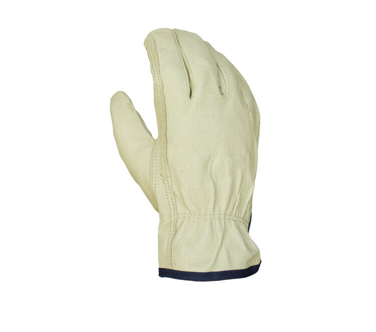 TASK GLOVES - Pig Grain Gloves, Leather Driver Gloves, Keystone Thumb - Quantity 12 Pair
