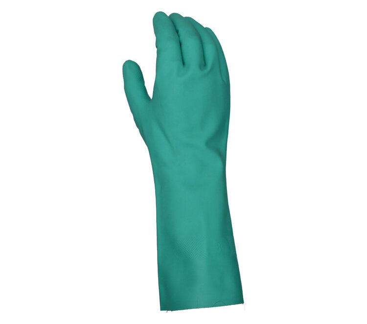 TASK GLOVES - (TSK6001) 15 mil Green Nitrile Gloves, 13" length, Flock Lined, Diamond shaped grip - Quantity 12 Pair