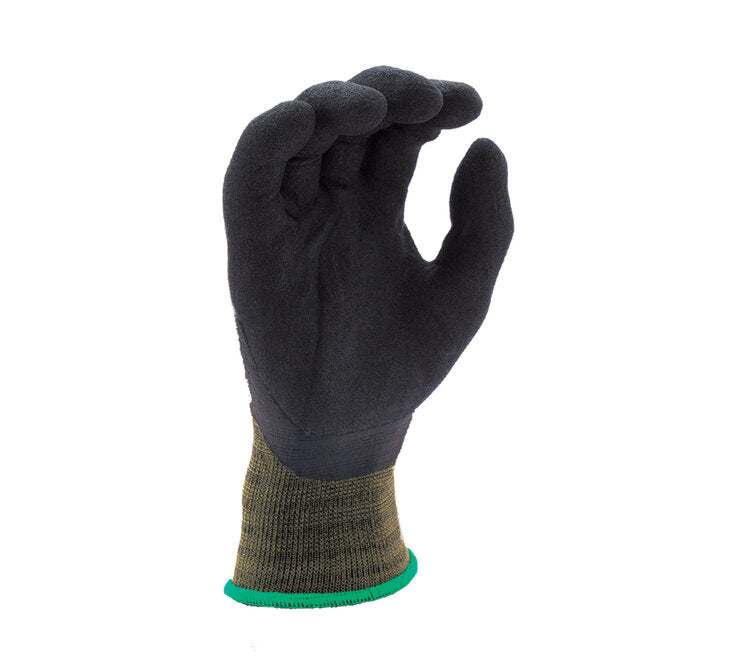 TASK GLOVES - VERSUS® - 15 Gauge Camo Green Gloves, Hi-Elasticity Nylon shell, Black Micro-Foam Nitrile 3/4 coated - Quantity 12 Pair