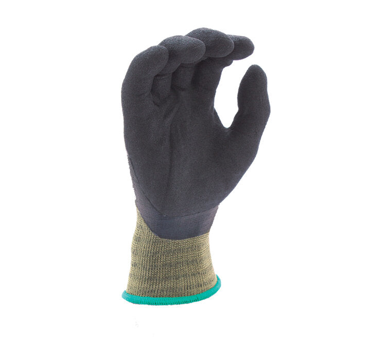 TASK GLOVES - VERSUS® - 15 Gauge Camo Green Gloves, Hi-Elasticity Nylon shell, Black RevoTek® Fully coated, Double dipped - Quantity 12 Pair