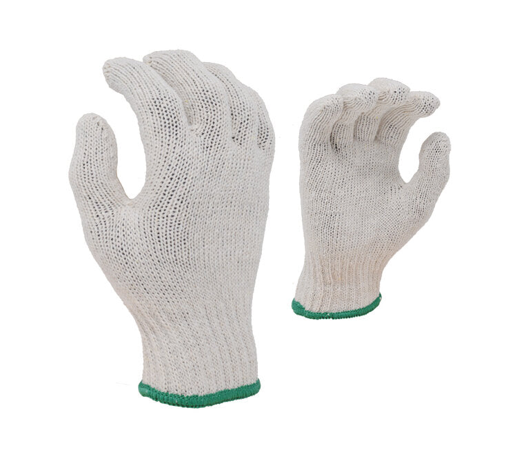 TASK GLOVES Heavy Weight, Natural White, 100% Cotton String Knit