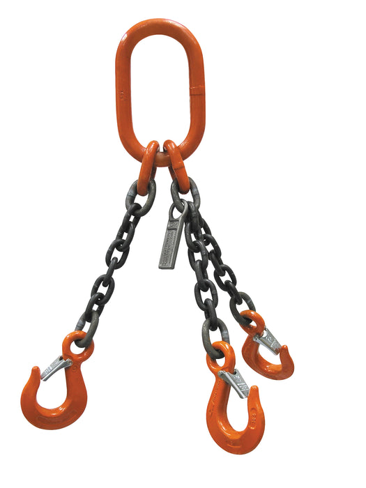 CM Grade 100 TOL 3 Leg Chain Sling - Clevlok Latchlok Hook